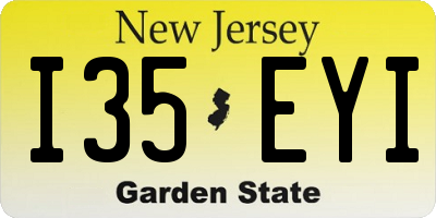 NJ license plate I35EYI