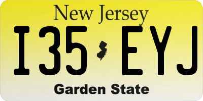 NJ license plate I35EYJ