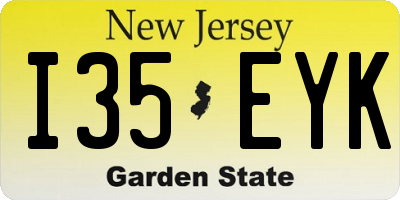 NJ license plate I35EYK