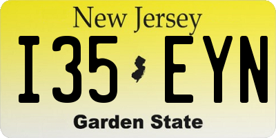 NJ license plate I35EYN