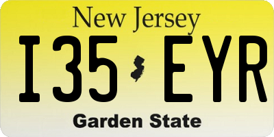 NJ license plate I35EYR