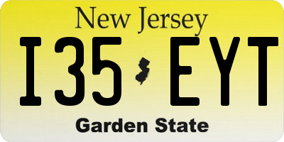 NJ license plate I35EYT