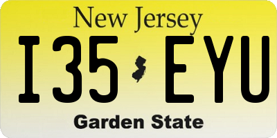 NJ license plate I35EYU