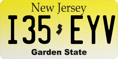 NJ license plate I35EYV