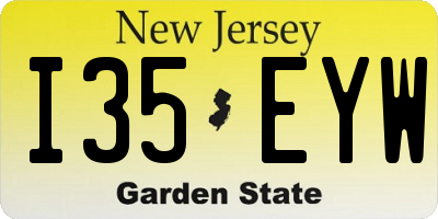 NJ license plate I35EYW