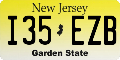 NJ license plate I35EZB