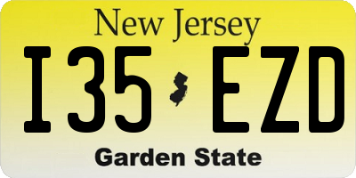 NJ license plate I35EZD