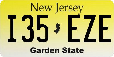 NJ license plate I35EZE