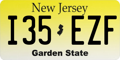 NJ license plate I35EZF