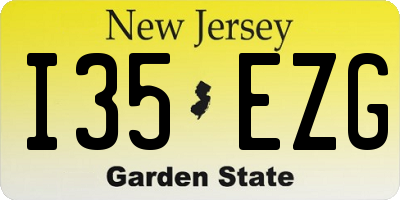 NJ license plate I35EZG