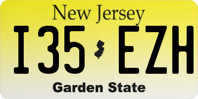 NJ license plate I35EZH