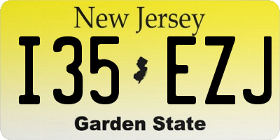 NJ license plate I35EZJ