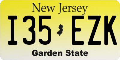 NJ license plate I35EZK