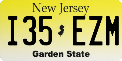 NJ license plate I35EZM
