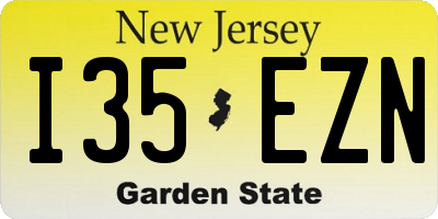 NJ license plate I35EZN