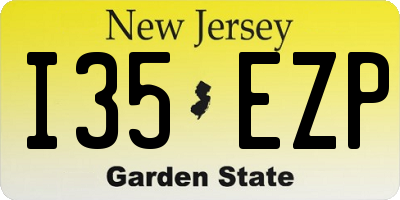 NJ license plate I35EZP