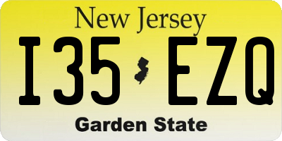 NJ license plate I35EZQ