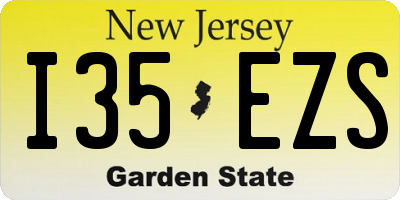 NJ license plate I35EZS