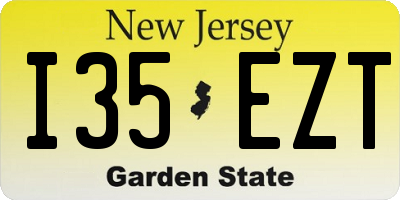 NJ license plate I35EZT