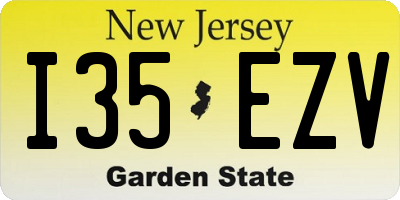 NJ license plate I35EZV