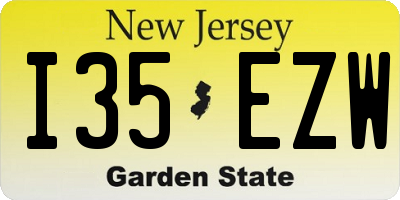 NJ license plate I35EZW
