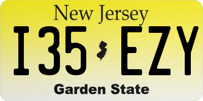 NJ license plate I35EZY