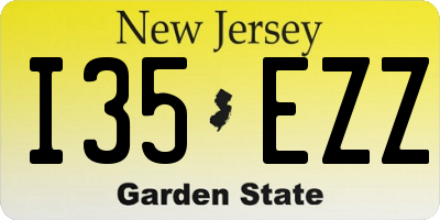 NJ license plate I35EZZ