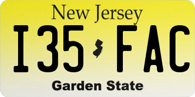 NJ license plate I35FAC