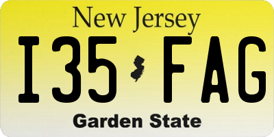 NJ license plate I35FAG