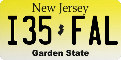 NJ license plate I35FAL