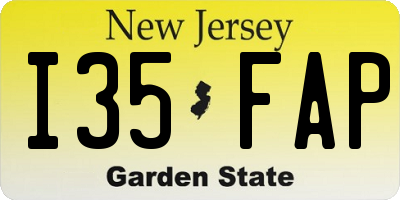 NJ license plate I35FAP
