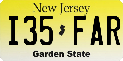 NJ license plate I35FAR