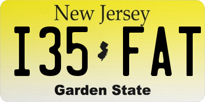 NJ license plate I35FAT