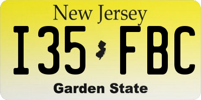 NJ license plate I35FBC