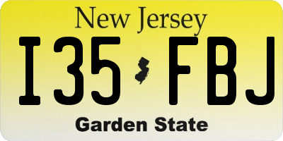 NJ license plate I35FBJ