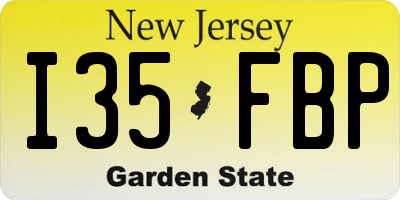NJ license plate I35FBP