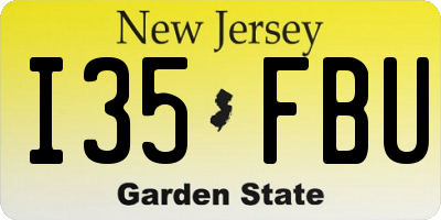 NJ license plate I35FBU