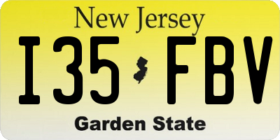 NJ license plate I35FBV