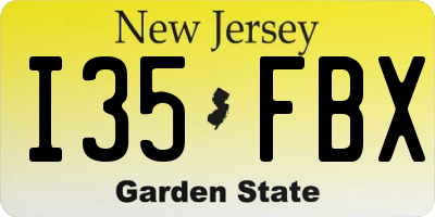 NJ license plate I35FBX