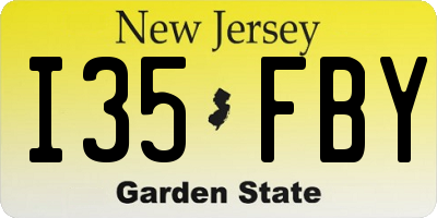 NJ license plate I35FBY