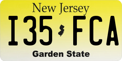 NJ license plate I35FCA