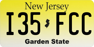NJ license plate I35FCC