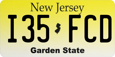 NJ license plate I35FCD