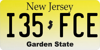 NJ license plate I35FCE