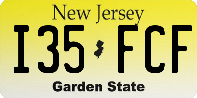 NJ license plate I35FCF