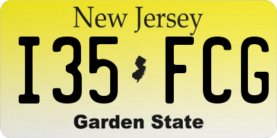 NJ license plate I35FCG