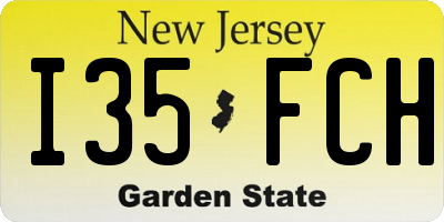 NJ license plate I35FCH