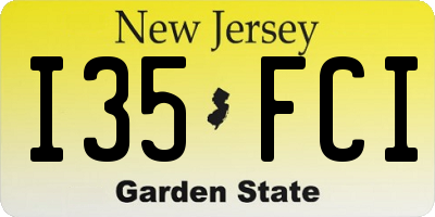 NJ license plate I35FCI