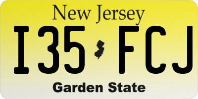 NJ license plate I35FCJ