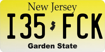 NJ license plate I35FCK
